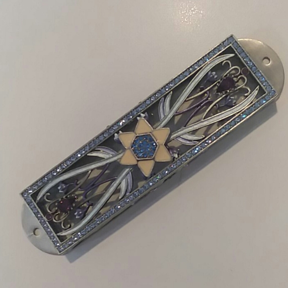 Gemstone Metal Mezuzah including scroll - Picture 2 of 5